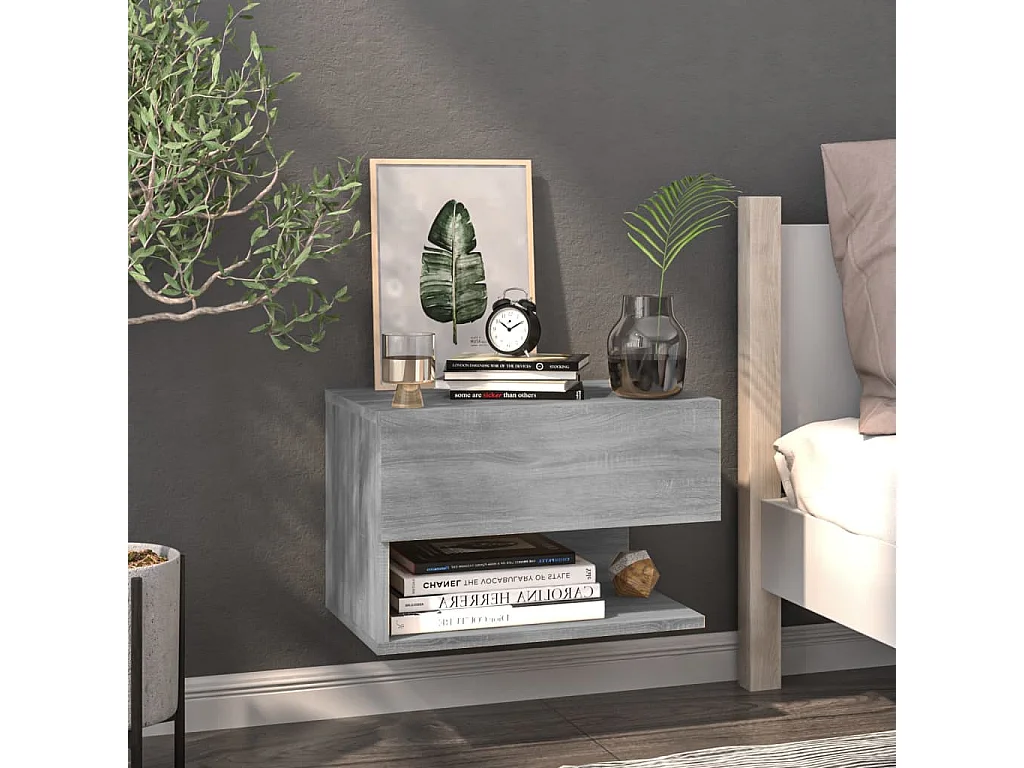 Table de chevet murale Sonoma gris