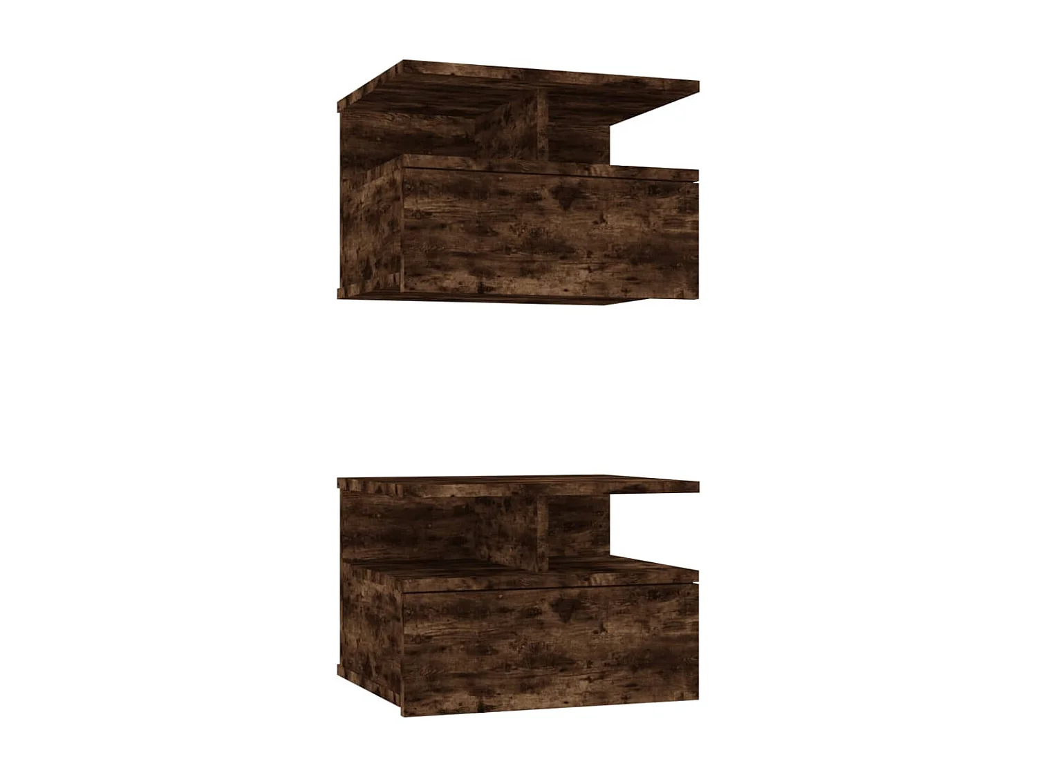 Nachttisch Hängend 2 Stk. Räuchereiche 40x31x27cm Holzwerkstoff