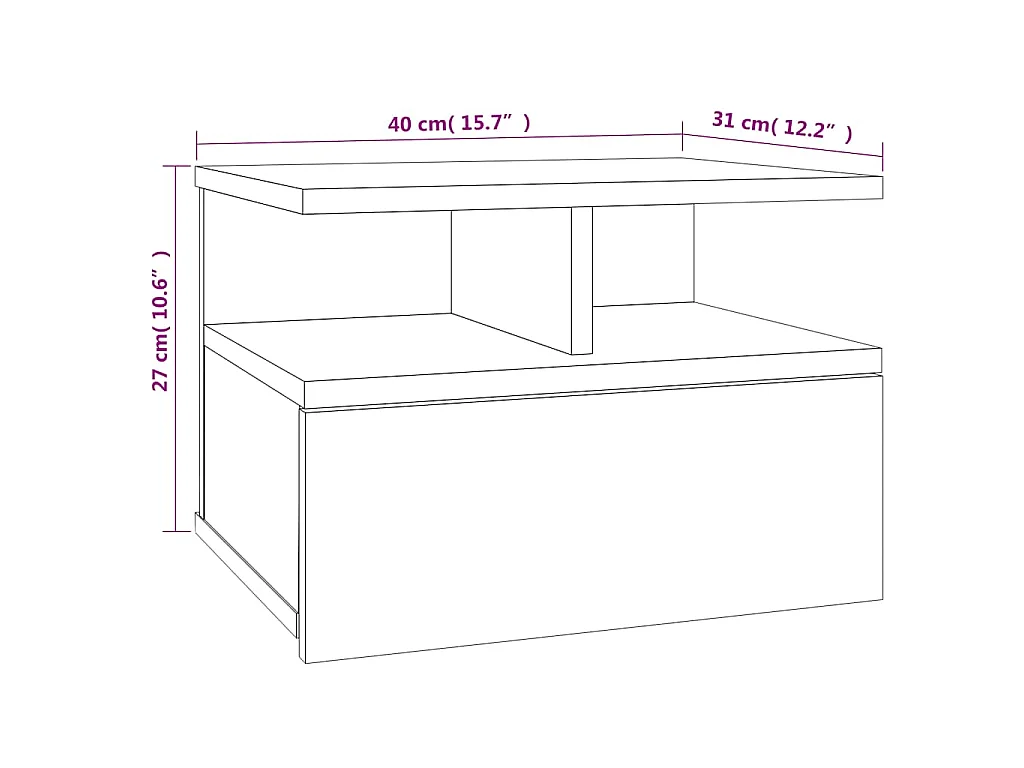 Tables de chevet flottantes 2 pcs Chêne fumé Bois d’ingénierie