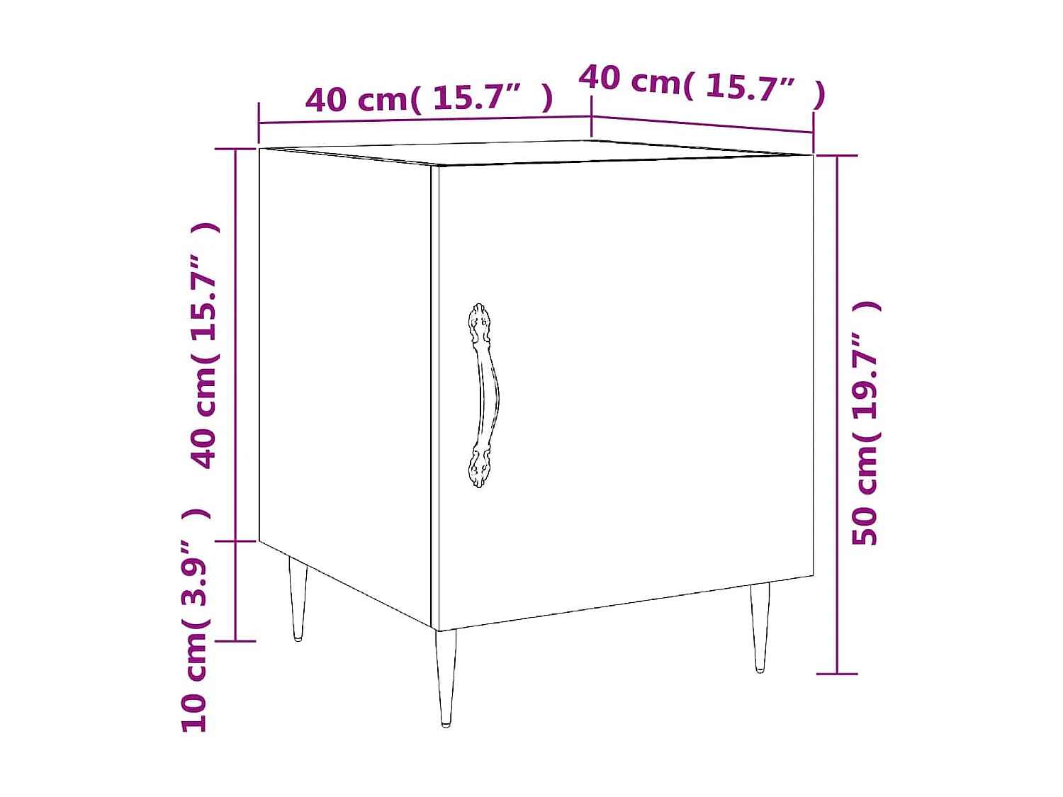 Nachttisch Grau Sonoma 40x40x50 cm Holzwerkstoff