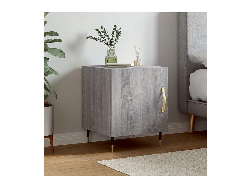 Table de chevet sonoma gris 40x40x50 cm bois d'ingénierie