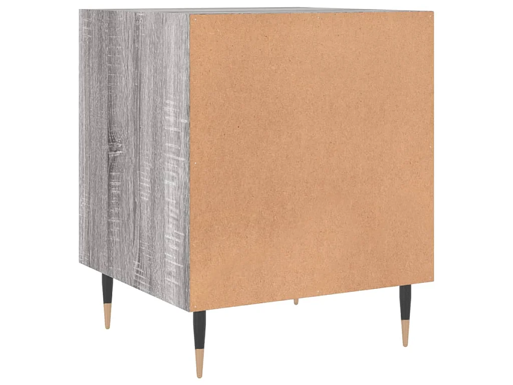 Table de chevet sonoma gris 40x40x50 cm bois d'ingénierie