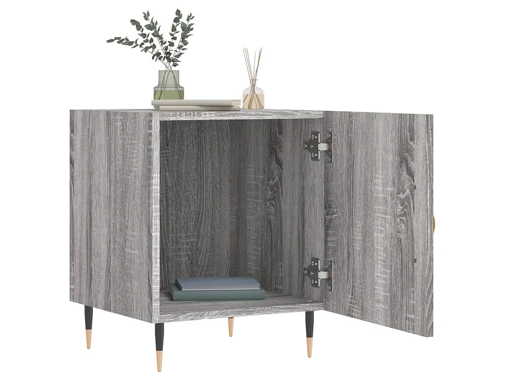Table de chevet sonoma gris 40x40x50 cm bois d'ingénierie