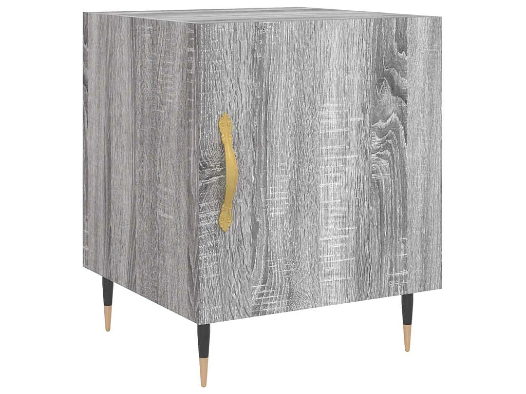 Table de chevet sonoma gris 40x40x50 cm bois d'ingénierie