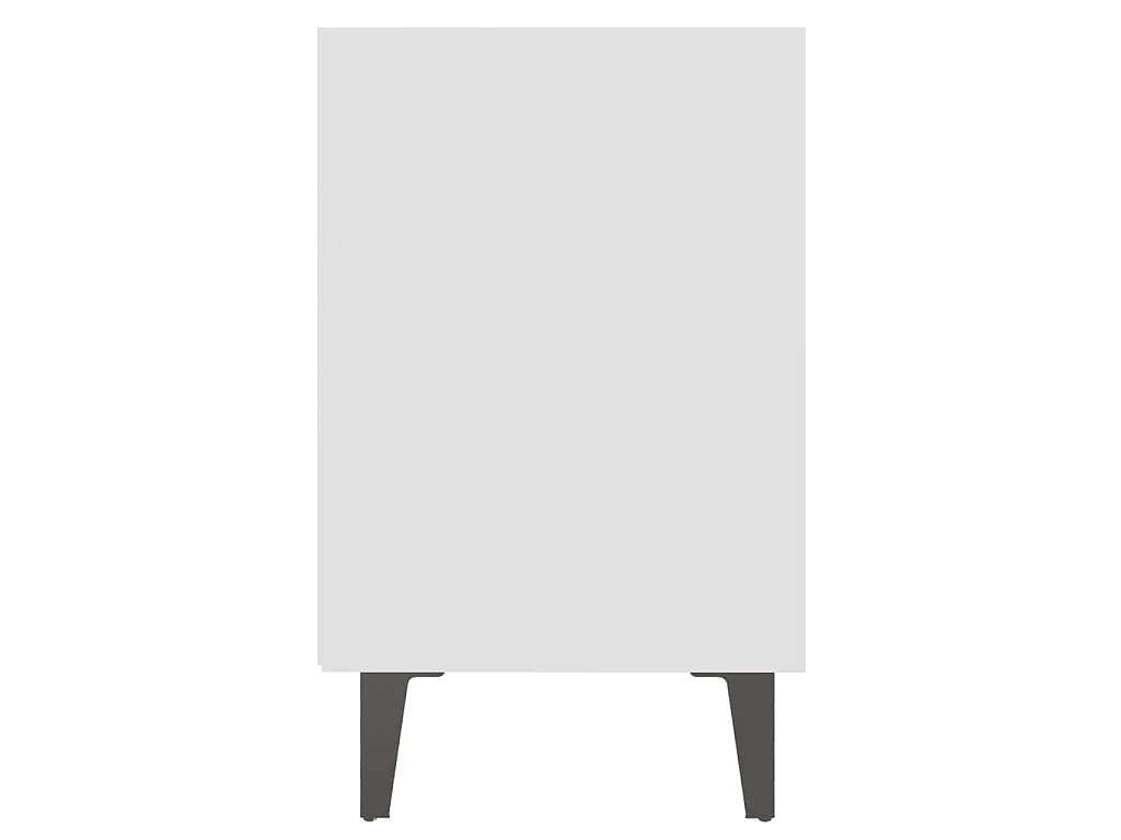 Comodino con Gambe in Metallo Bianco 40x30x50 cm