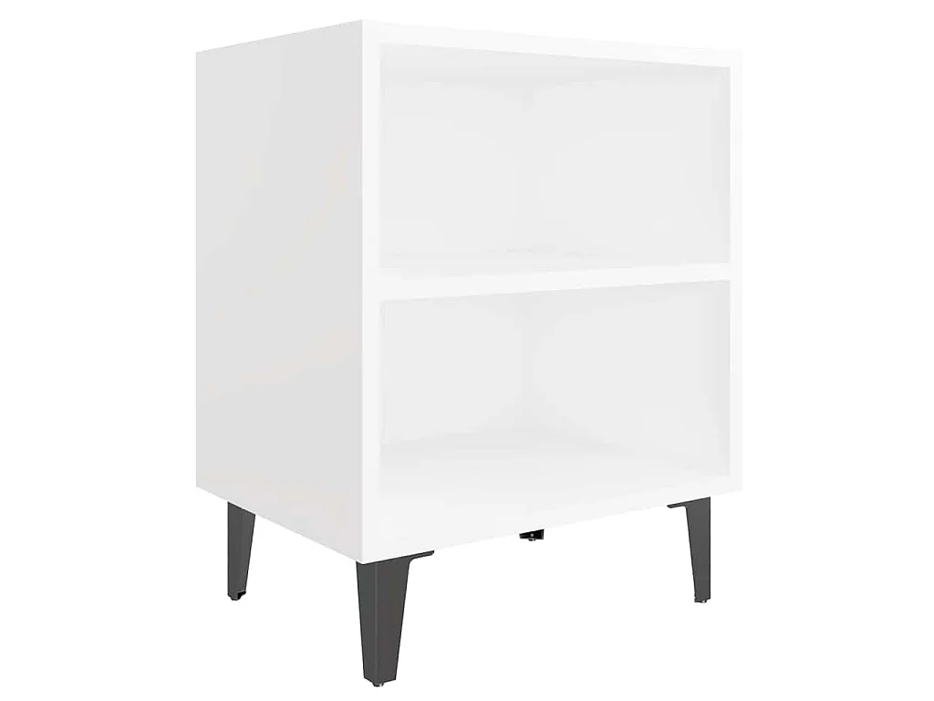 Mesa de cabeceira com pernas em metal 40x30x50 cm branco