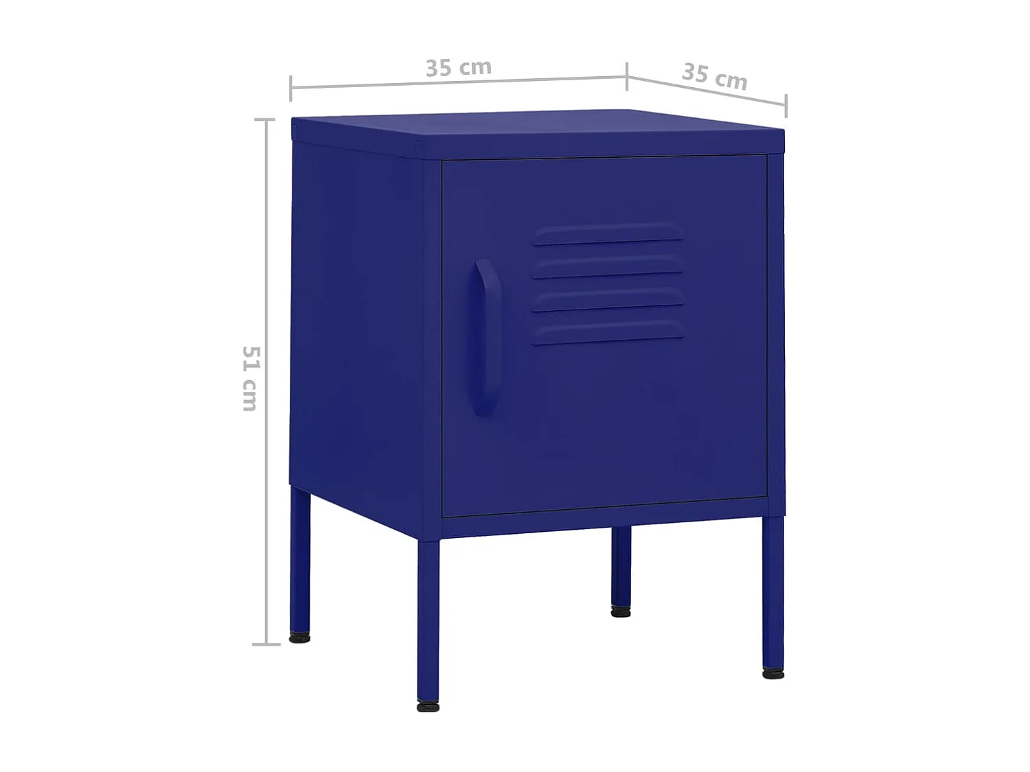 Table de chevet Bleu marine 35x35x51 cm Acier