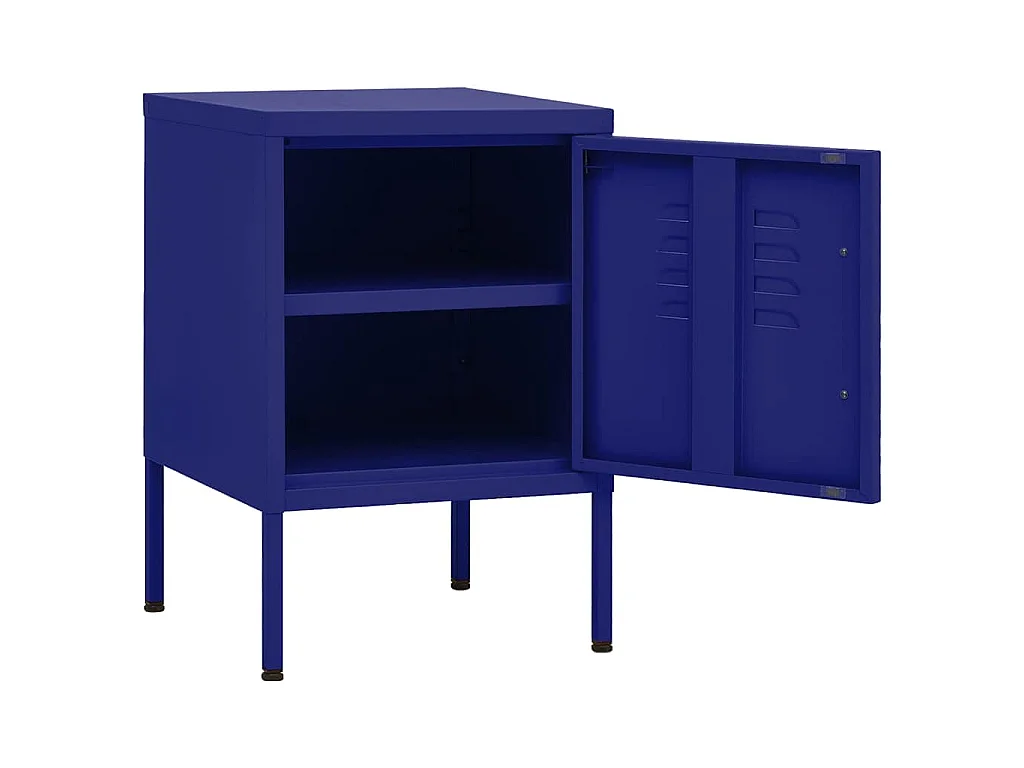 Table de chevet Bleu marine 35x35x51 cm Acier
