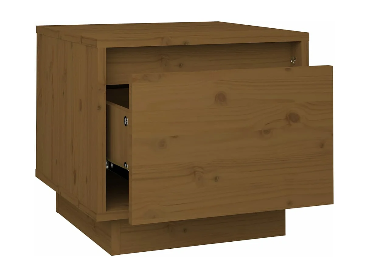 Mesa de cabeceira 35x34x32 cm pinho maciço castanho mel