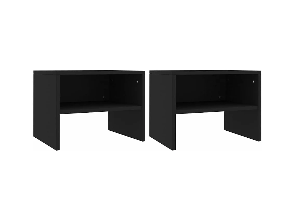 Tables de chevet 2 pcs Noir 40x30x30 cm Bois d'ingénierie