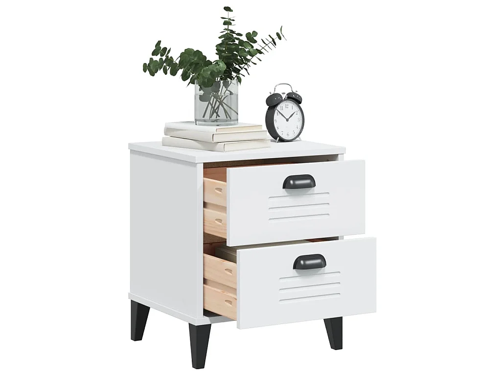 Table de chevet VIKEN blanc bois d'ingénierie