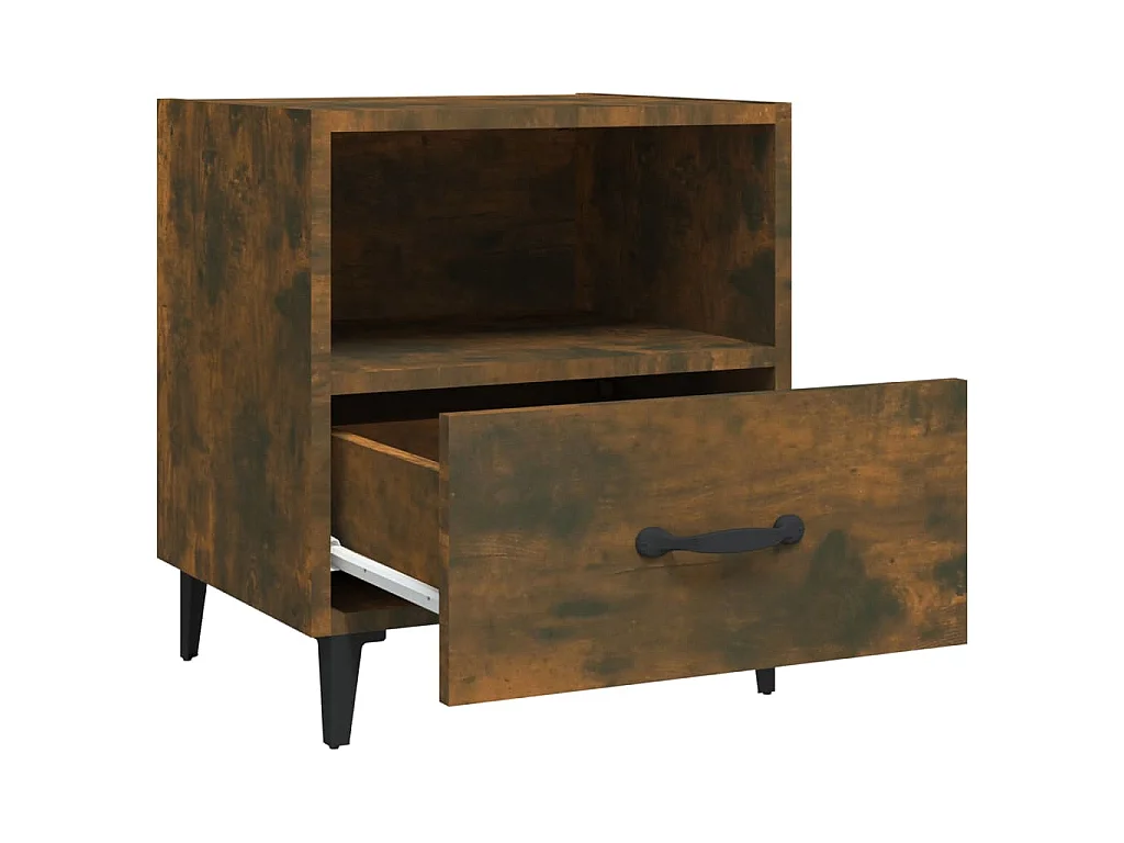 Tables de chevet 2 pcs Chêne fumé Bois d'ingénierie