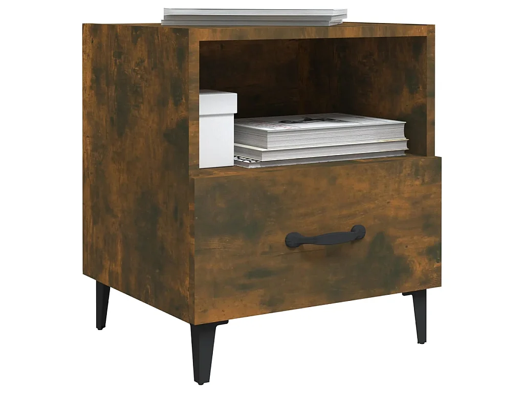 Tables de chevet 2 pcs Chêne fumé Bois d'ingénierie