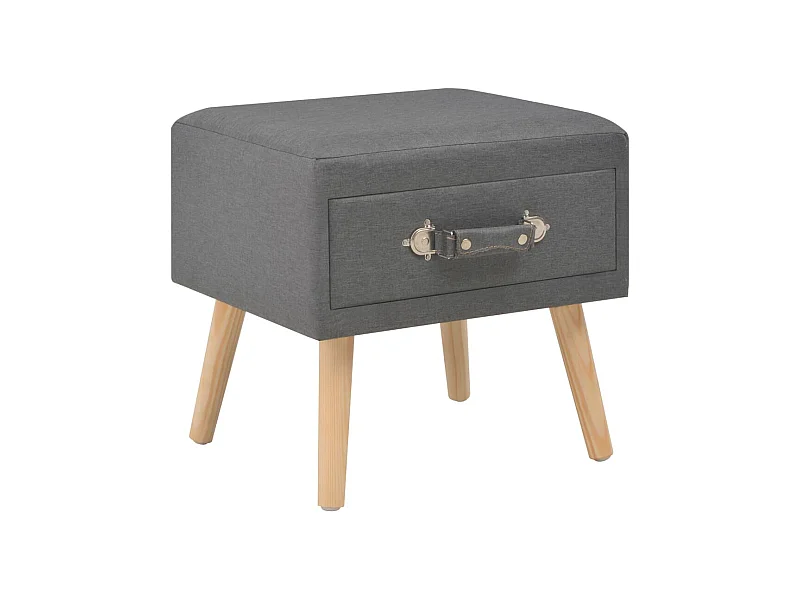 Table de chevet Gris foncé 40x35x40 cm Tissu