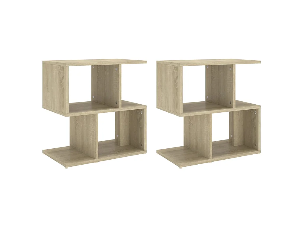 Tables de chevet 2pcs chêne sonoma 50x30x51,5cm bois ingénierie