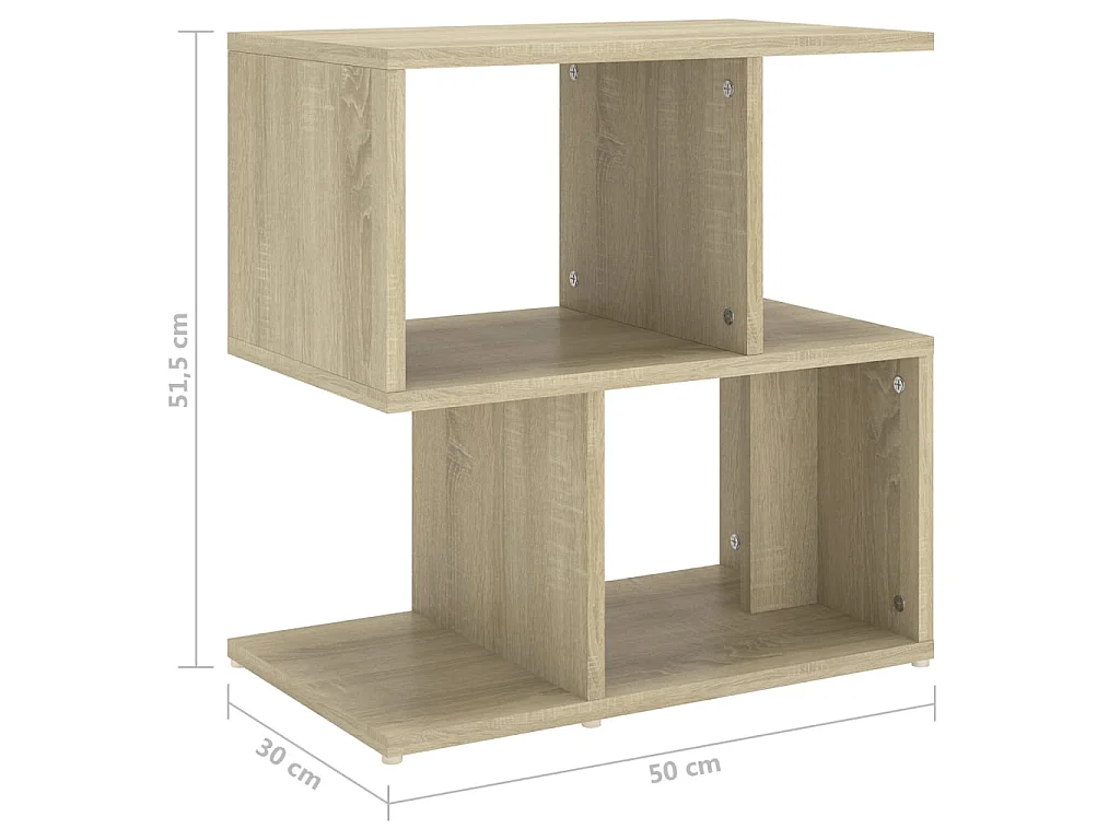 Tables de chevet 2pcs chêne sonoma 50x30x51,5cm bois ingénierie