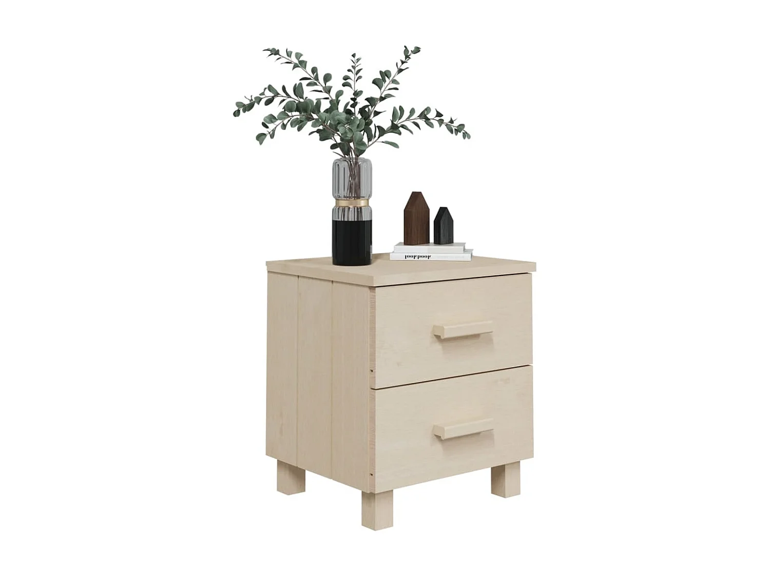 Tables de chevet HAMAR 2pcs Marron miel 40x35x44,5cm Bois