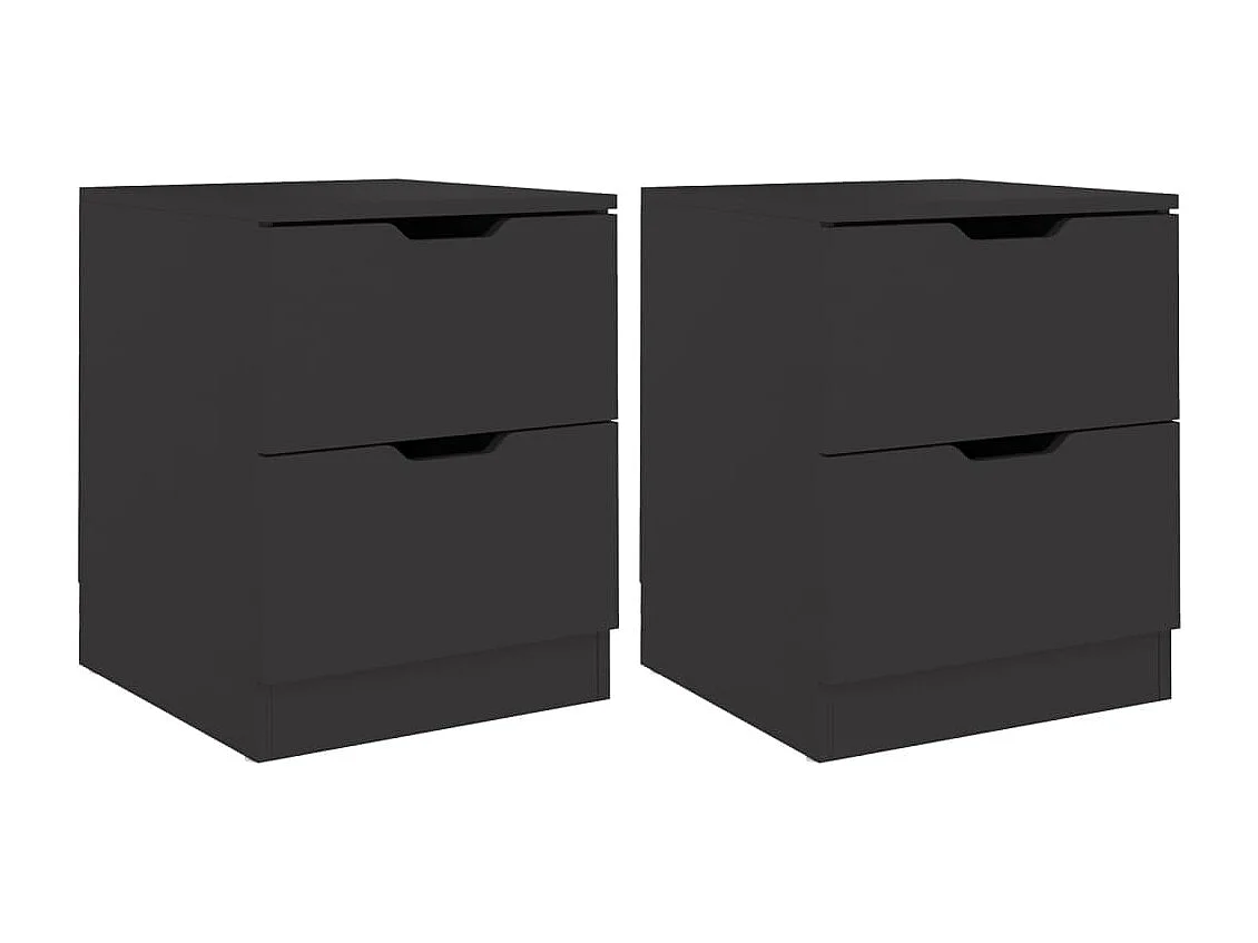 Mesitas de noche 2 uds madera de ingeniería negro 40x40x50 cm