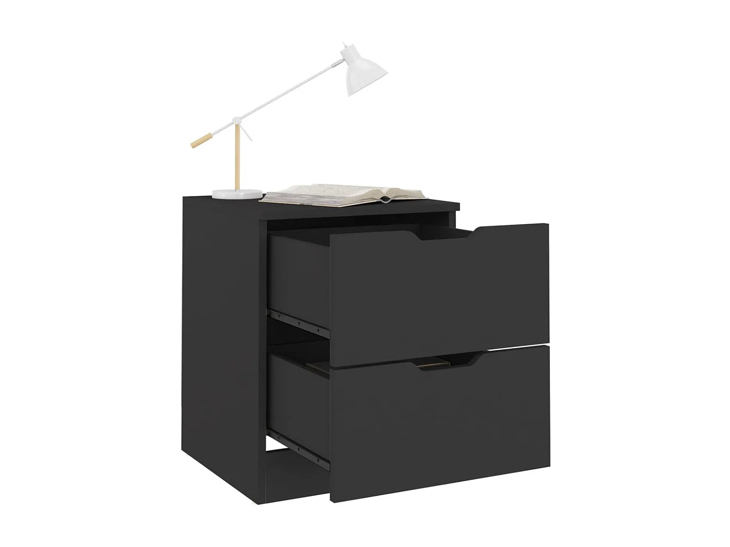 Mesas de cabeceira 2 pcs 40x40x50 cm contraplacado preto