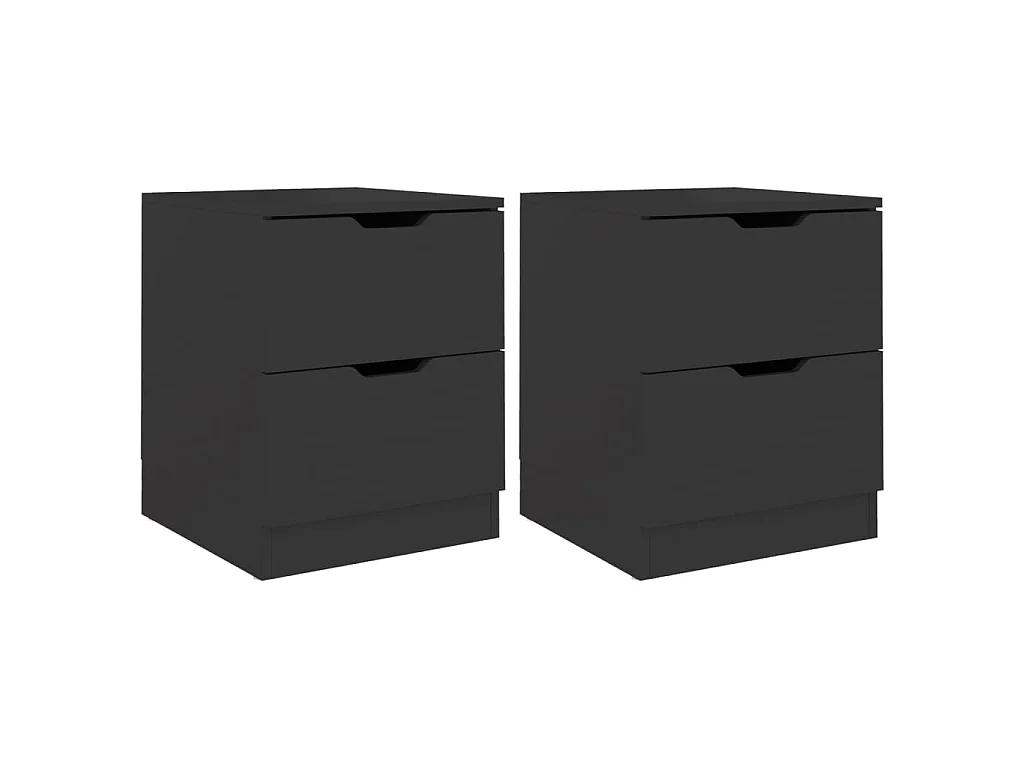 Mesas de cabeceira 2 pcs 40x40x50 cm contraplacado preto