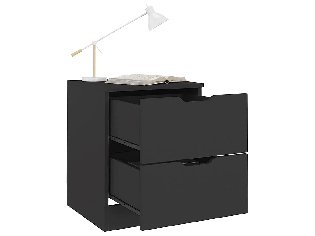 Mesas de cabeceira 2 pcs 40x40x50 cm contraplacado preto