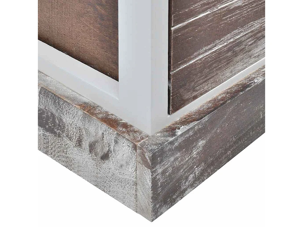 Table de chevet 2 pcs Marron et Blanc