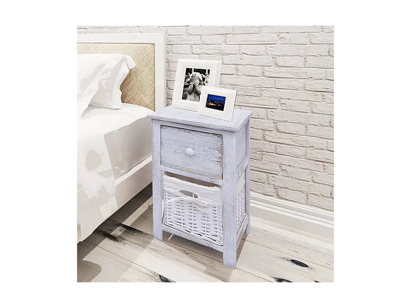 Table de chevet 2 pcs Bois Blanc