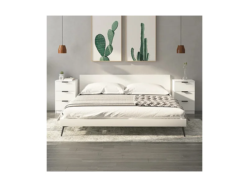 Nachttische 2 Stk. Weiß 40x36x65 cm