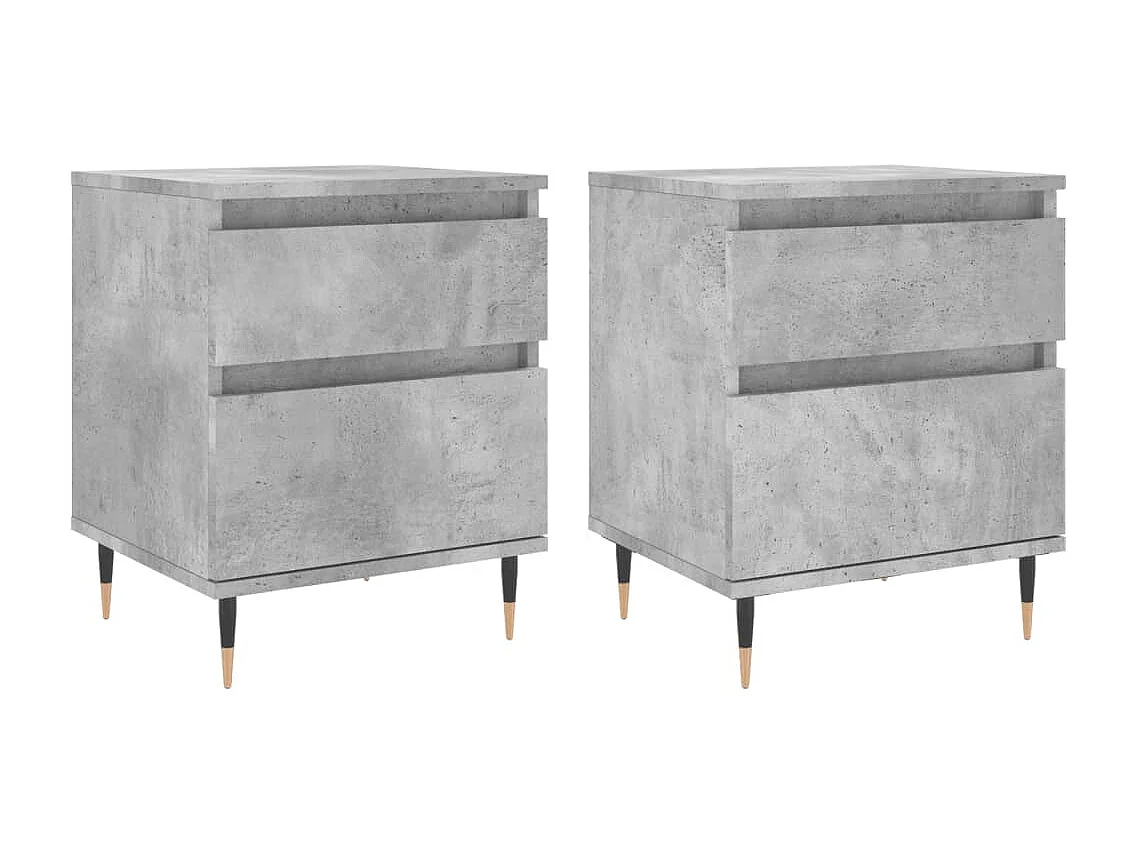 Tables de chevet 2 pcs gris béton 40x35x50 cm bois d’ingénierie