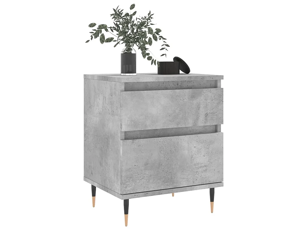 Tables de chevet 2 pcs gris béton 40x35x50 cm bois d’ingénierie