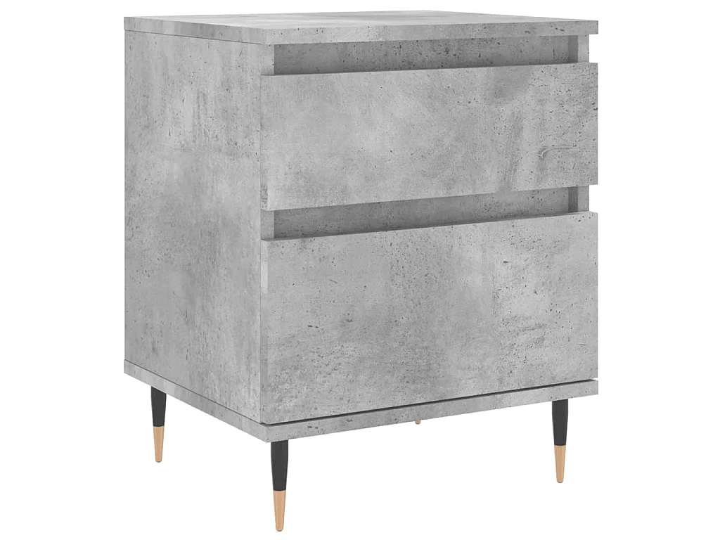Tables de chevet 2 pcs gris béton 40x35x50 cm bois d’ingénierie