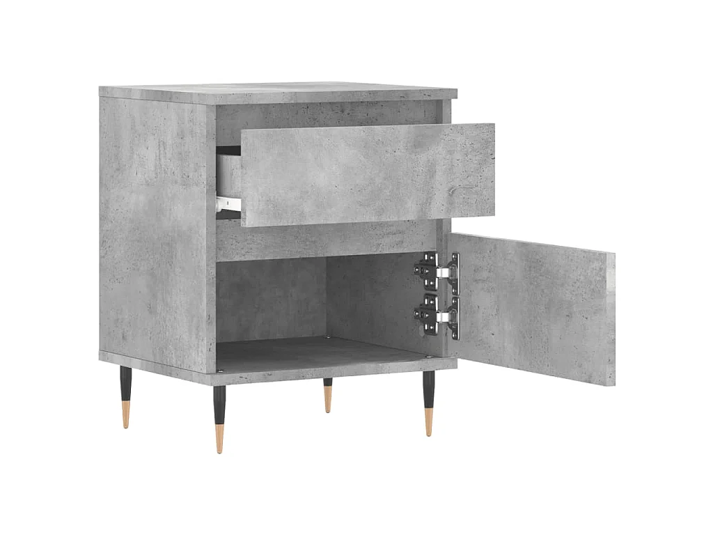 Tables de chevet 2 pcs gris béton 40x35x50 cm bois d’ingénierie