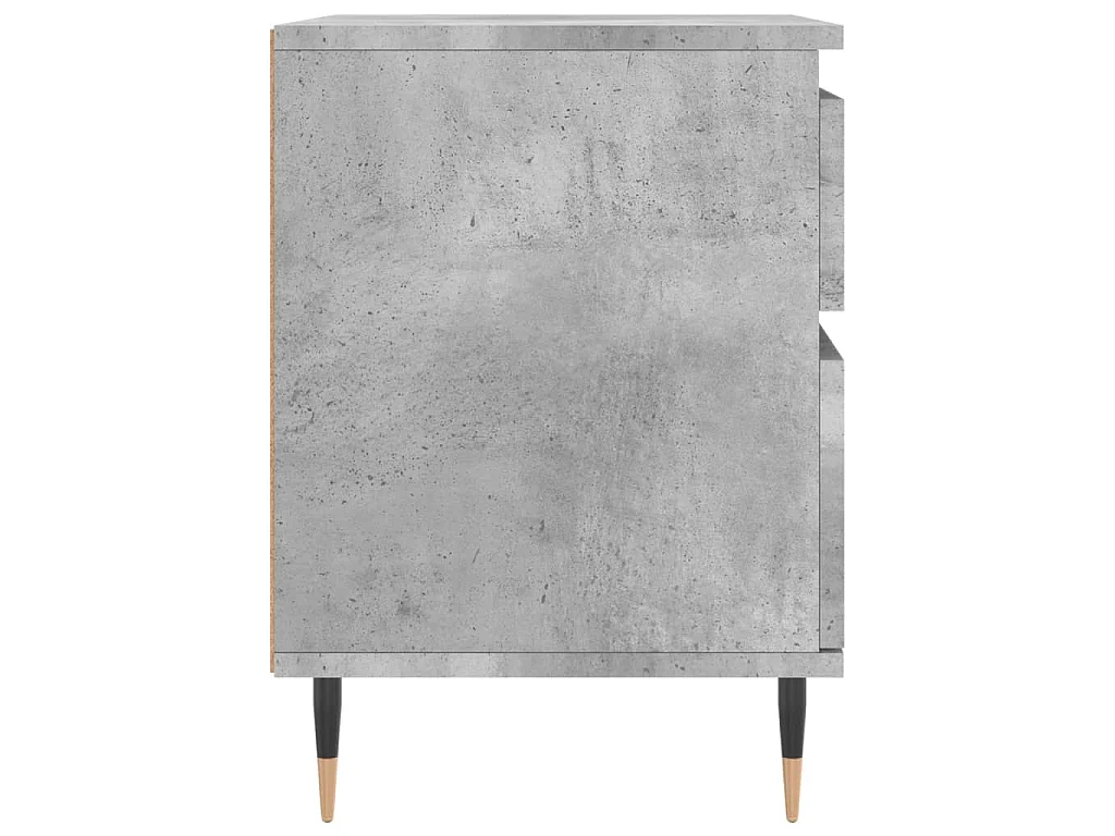 Tables de chevet 2 pcs gris béton 40x35x50 cm bois d’ingénierie