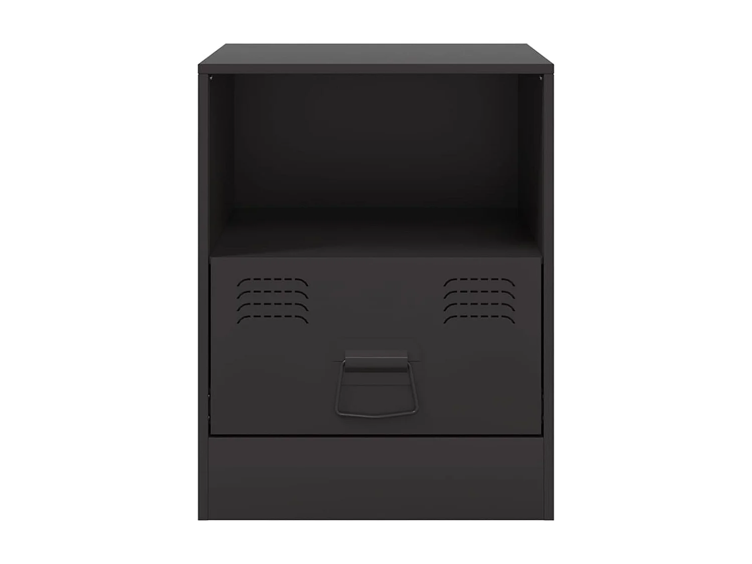 Table de chevet noir 34,5x39x44 cm acier