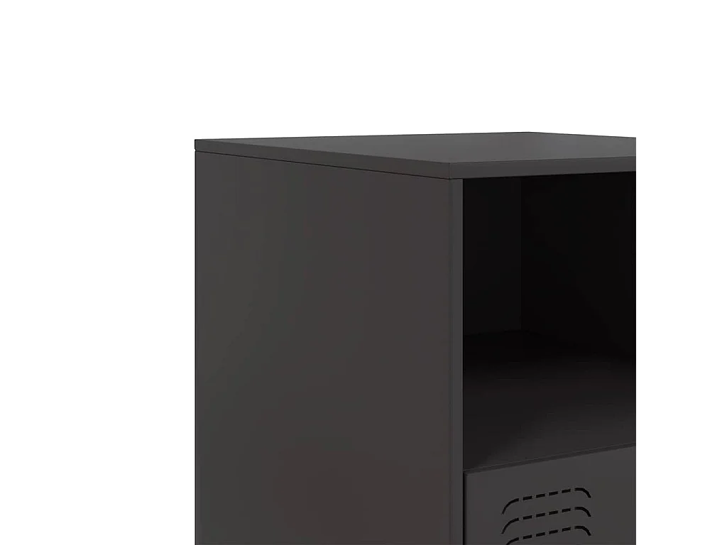 Nachttisch Schwarz 34,5x39x44 cm Stahl
