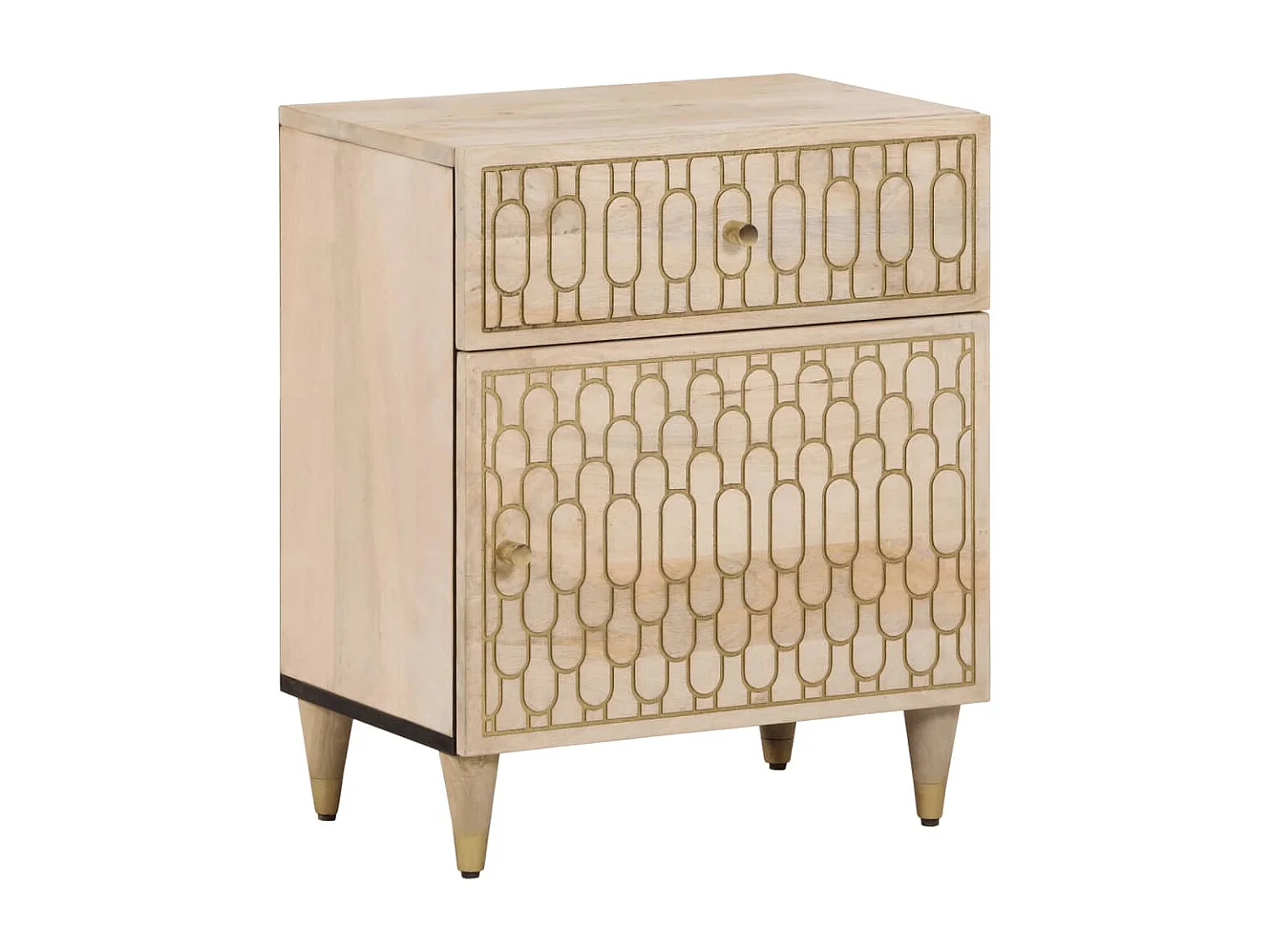 Table de chevet 50x33x60 cm bois de manguier massif