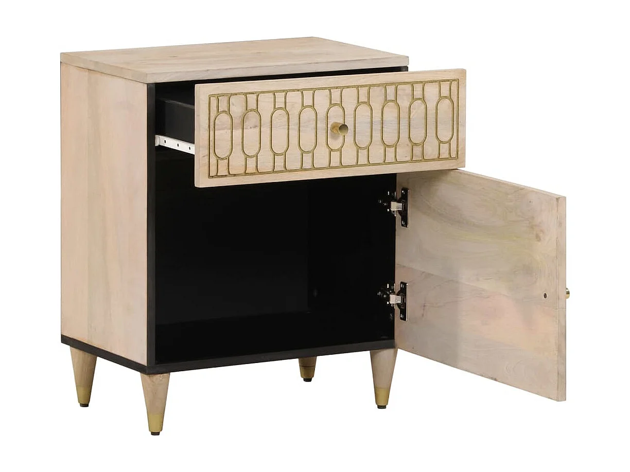 Table de chevet 50x33x60 cm bois de manguier massif