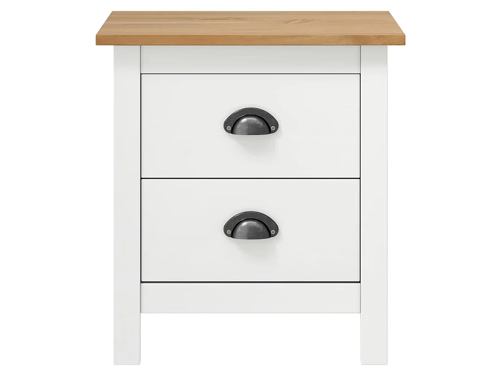 Table de chevet Hill Blanc 46x35x49,5 cm Bois de pin solide