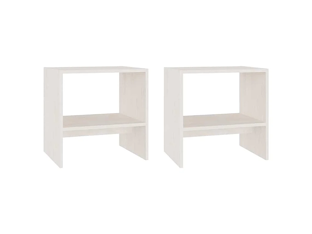 Mesas de cabeceira 2 pcs 40x30,5x40 cm pinho maciço branco