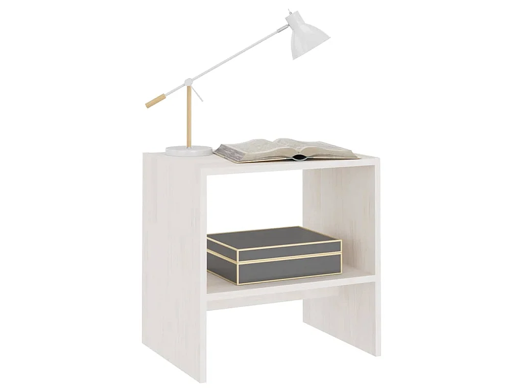 Mesas de cabeceira 2 pcs 40x30,5x40 cm pinho maciço branco