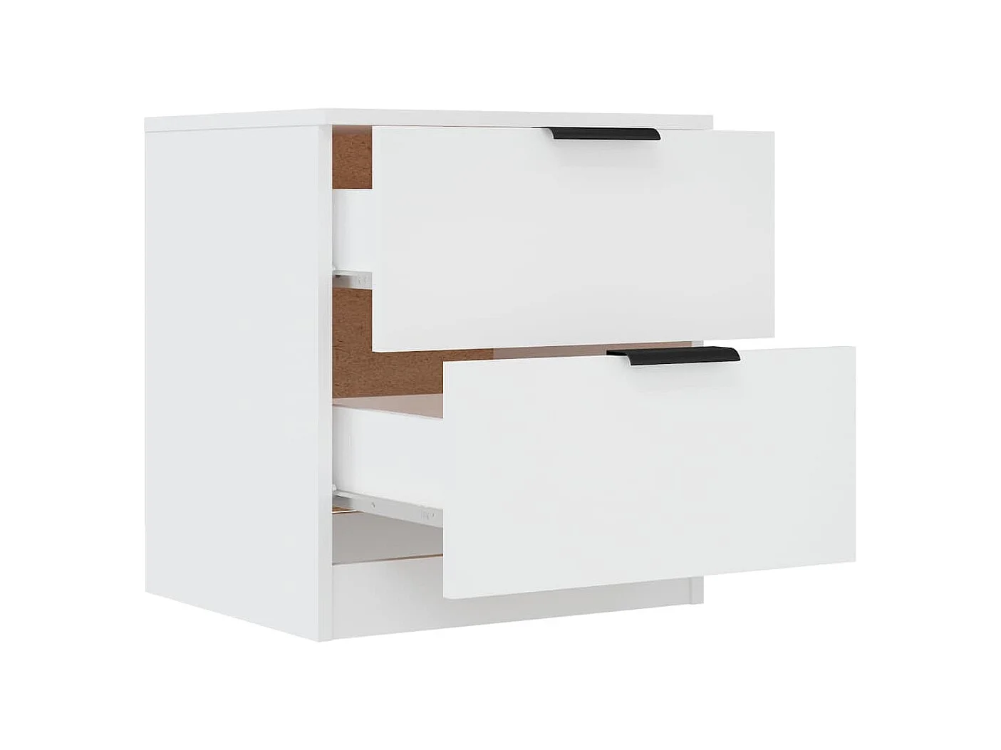 Tables de chevet 2 pcs Blanc Bois d'ingénierie