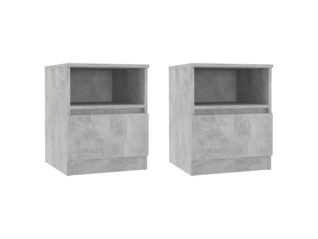 Nachtkastjes 2 st 40x40x50 cm bewerkt hout betongrijs