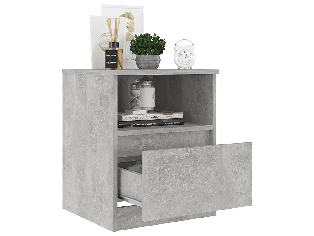 Nachtkastjes 2 st 40x40x50 cm bewerkt hout betongrijs