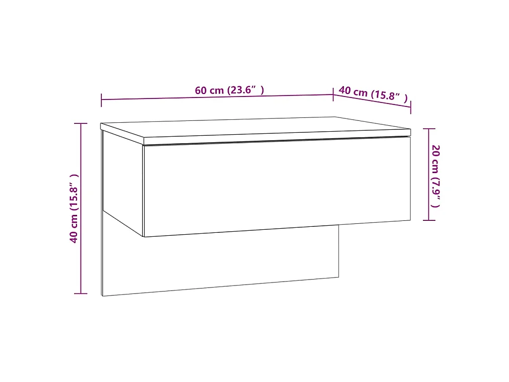 Tables de chevet murales 2 pcs Blanc brillant