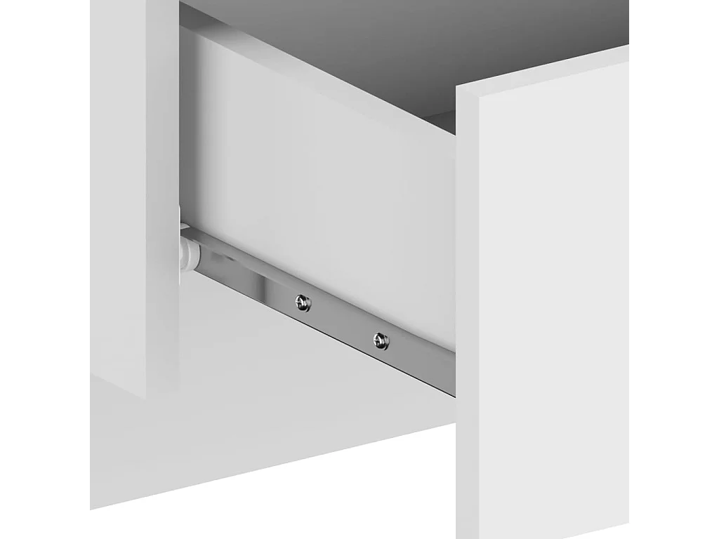 Tables de chevet murales 2 pcs Blanc brillant