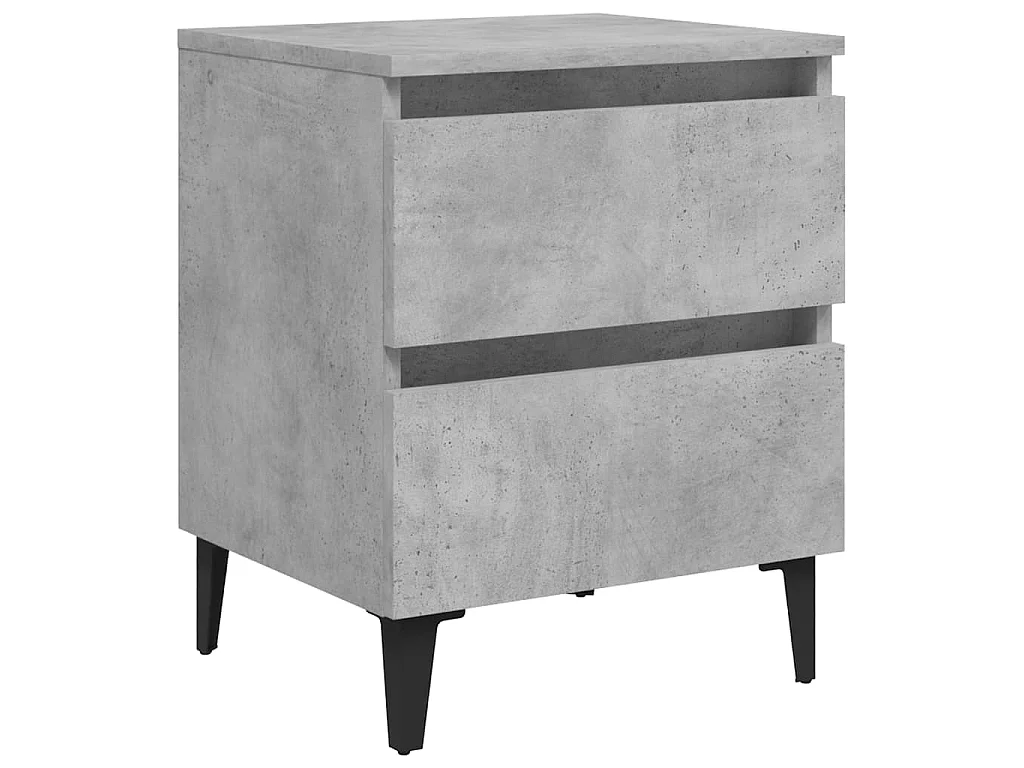 Table de chevet gris béton 40x35x50 cm bois d'ingénierie