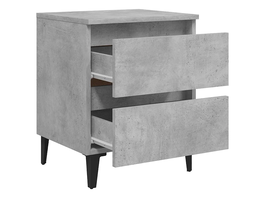 Table de chevet gris béton 40x35x50 cm bois d'ingénierie