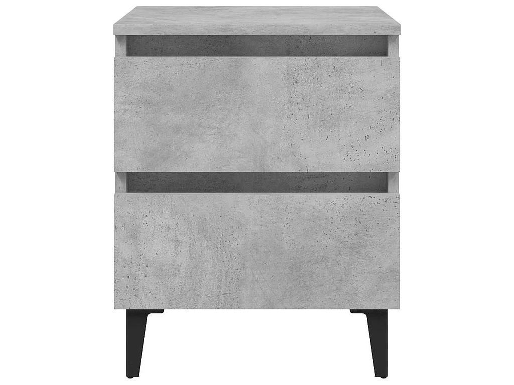 Table de chevet gris béton 40x35x50 cm bois d'ingénierie
