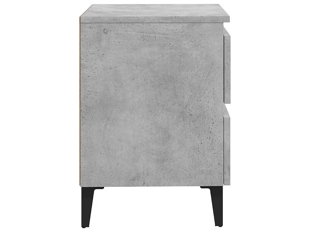 Table de chevet gris béton 40x35x50 cm bois d'ingénierie