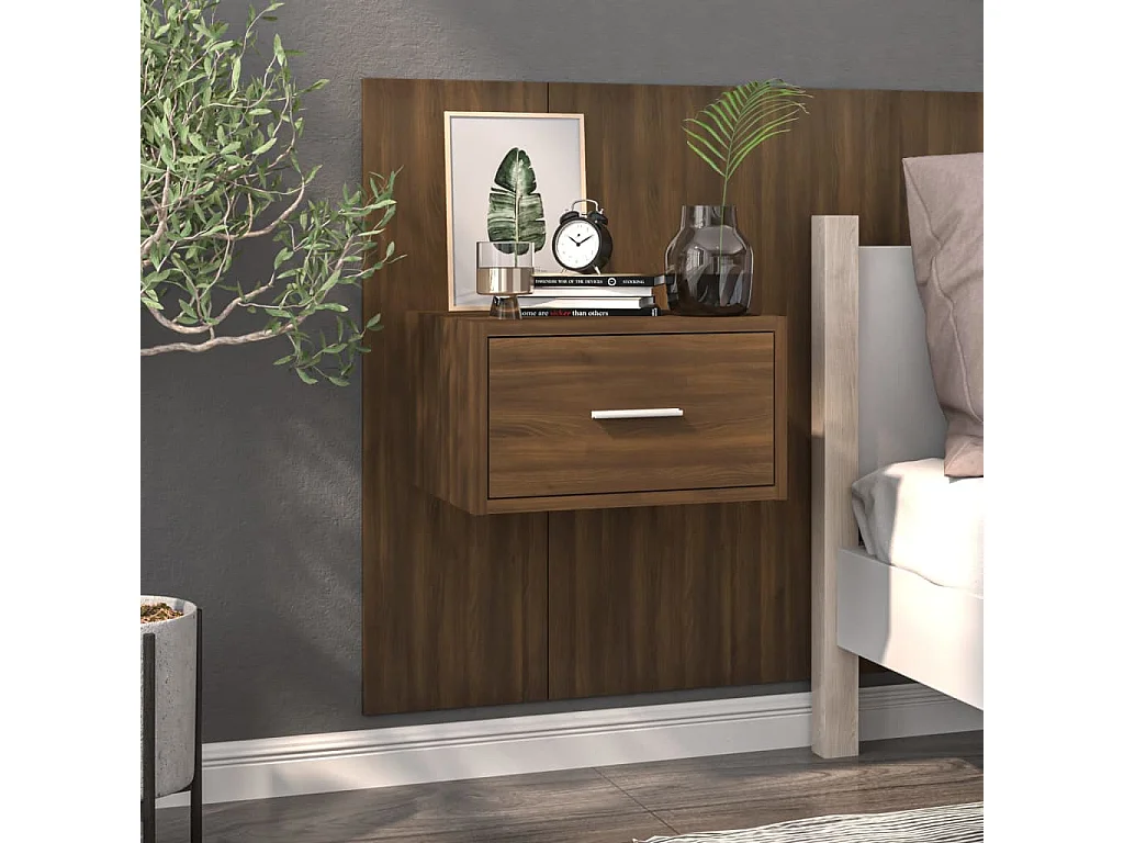 Comodino a Muro Rovere Marrone